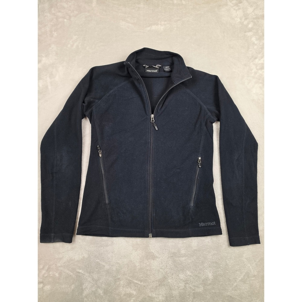 Marmot Fleece Jacket Womens Small Black Full Zip K88920 Outdoor Activewear *Read